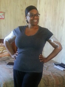 I wrapped my arms and tummy.